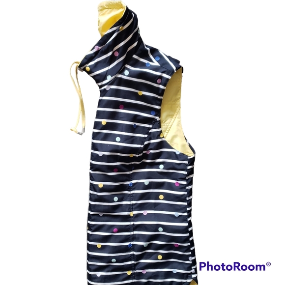 Christopher & Banks Spring Drawstring Puffer Vest  Polka Dot Full Zip Size M - Picture 5 of 8